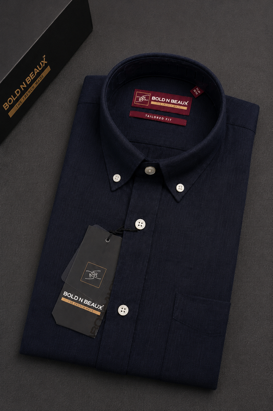 Midnight Black | Premium Men’s Plain 100% Pure Linen Shirt