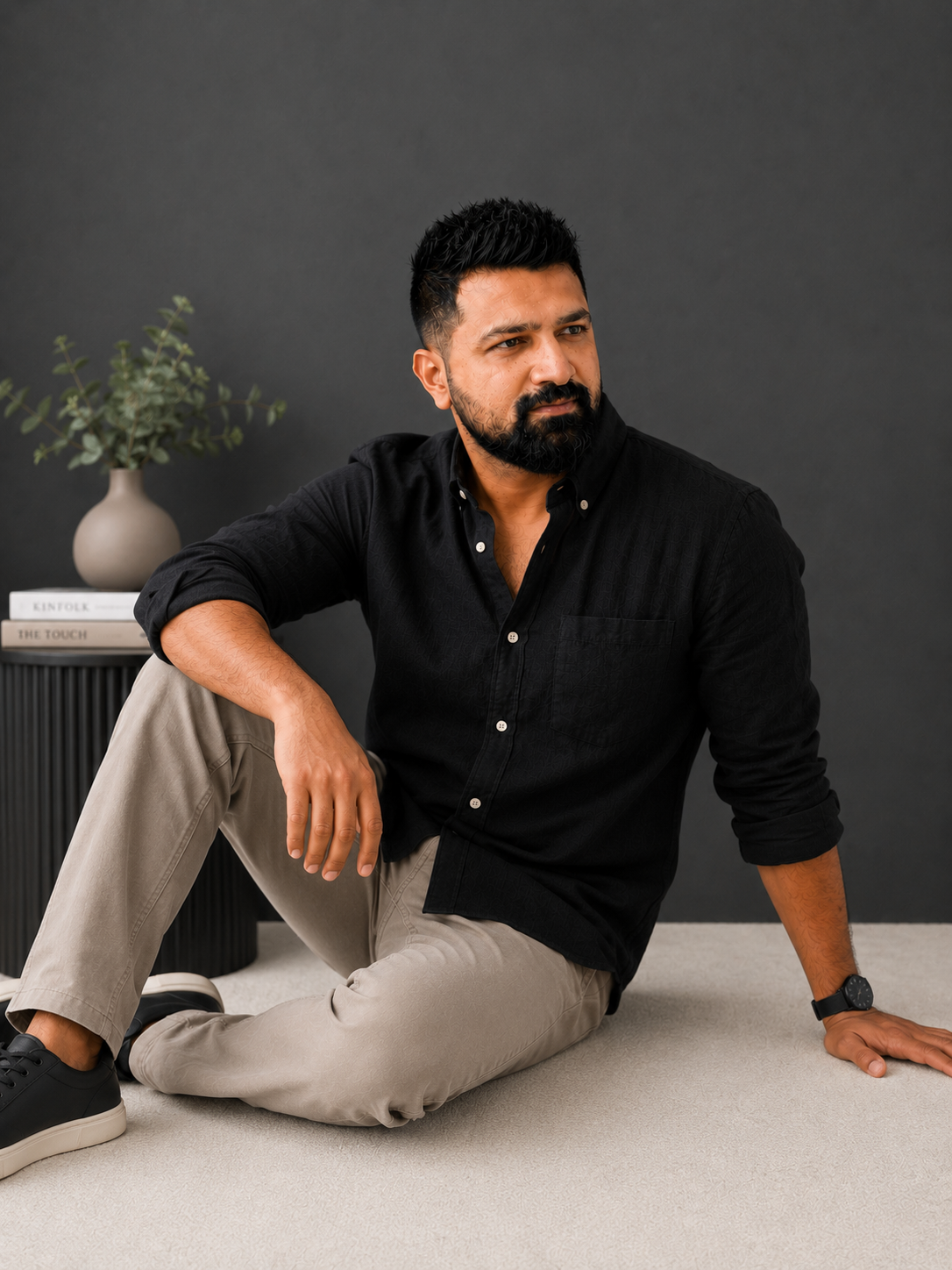 Midnight Black | Premium Men’s Plain 100% Pure Linen Shirt