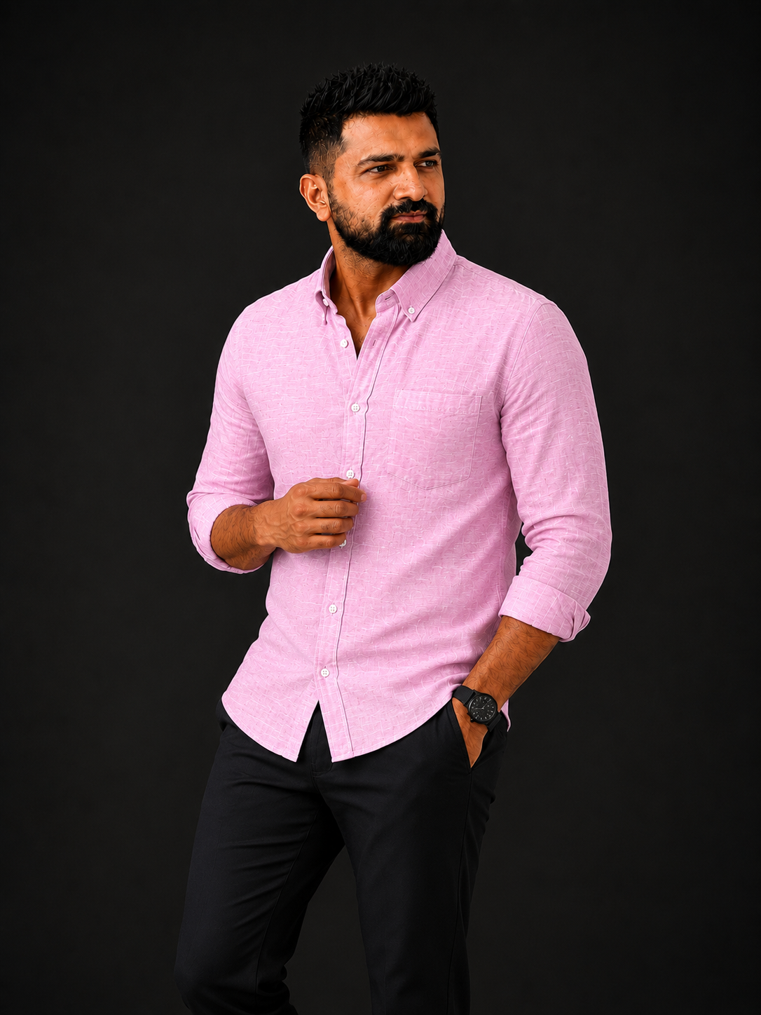 Blush Petal Plain | Premium Men’s 100% Pure Linen Shirt