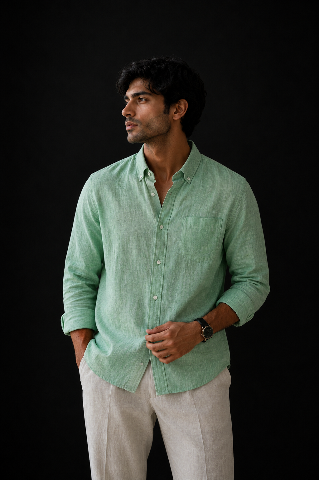 Palm Mist | Premium Men’s 100% Pure Linen Shirt