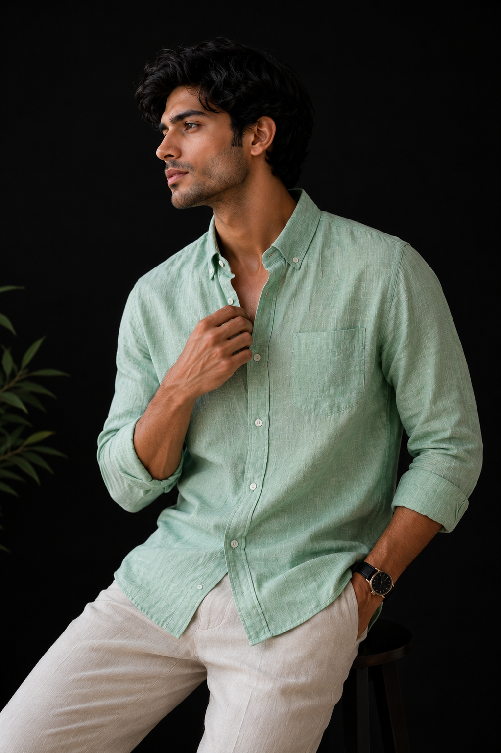 Palm Mist | Premium Men’s 100% Pure Linen Shirt