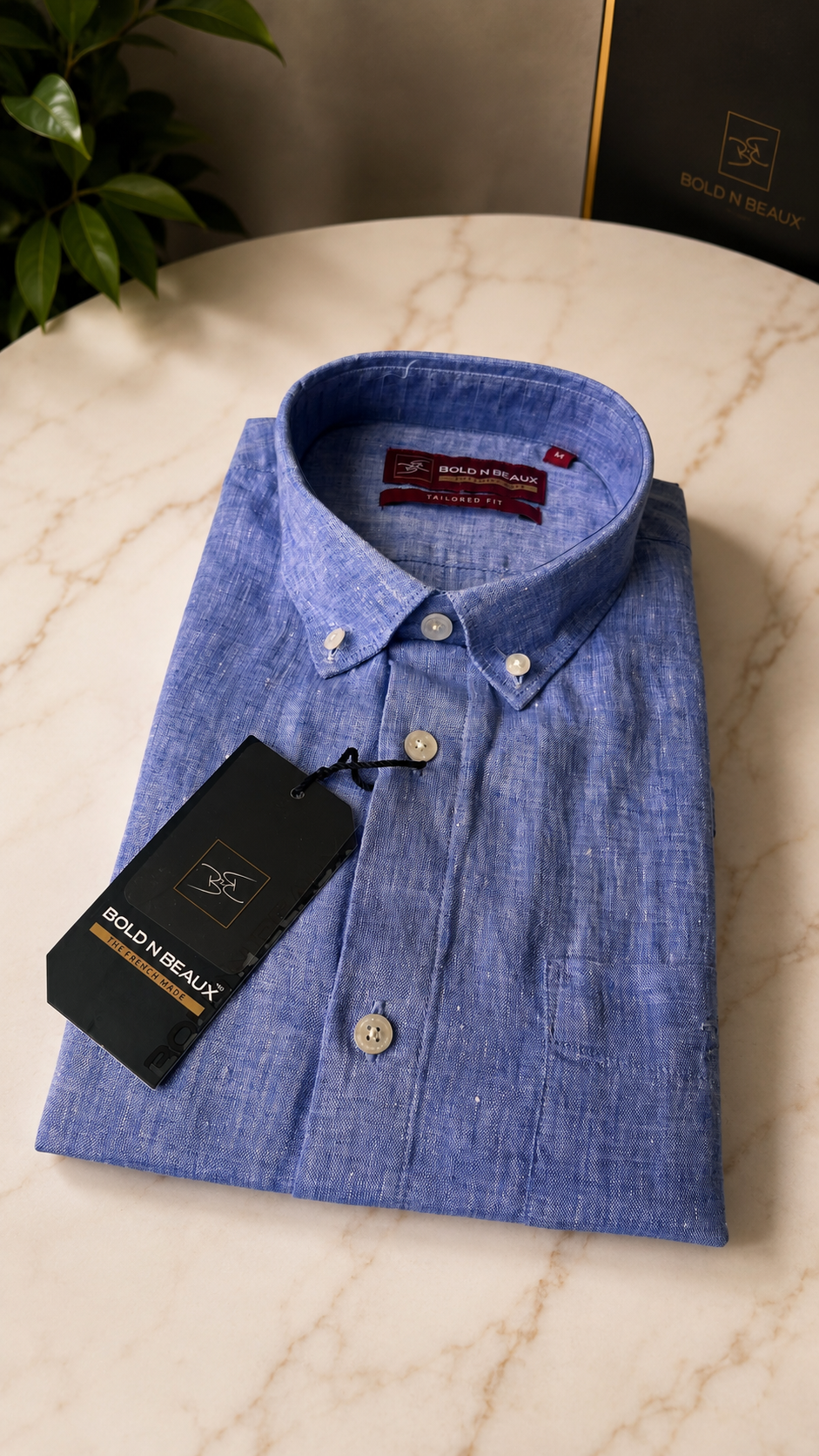 Coastal Blue | Premium Men’s 100% Pure Linen Shirt