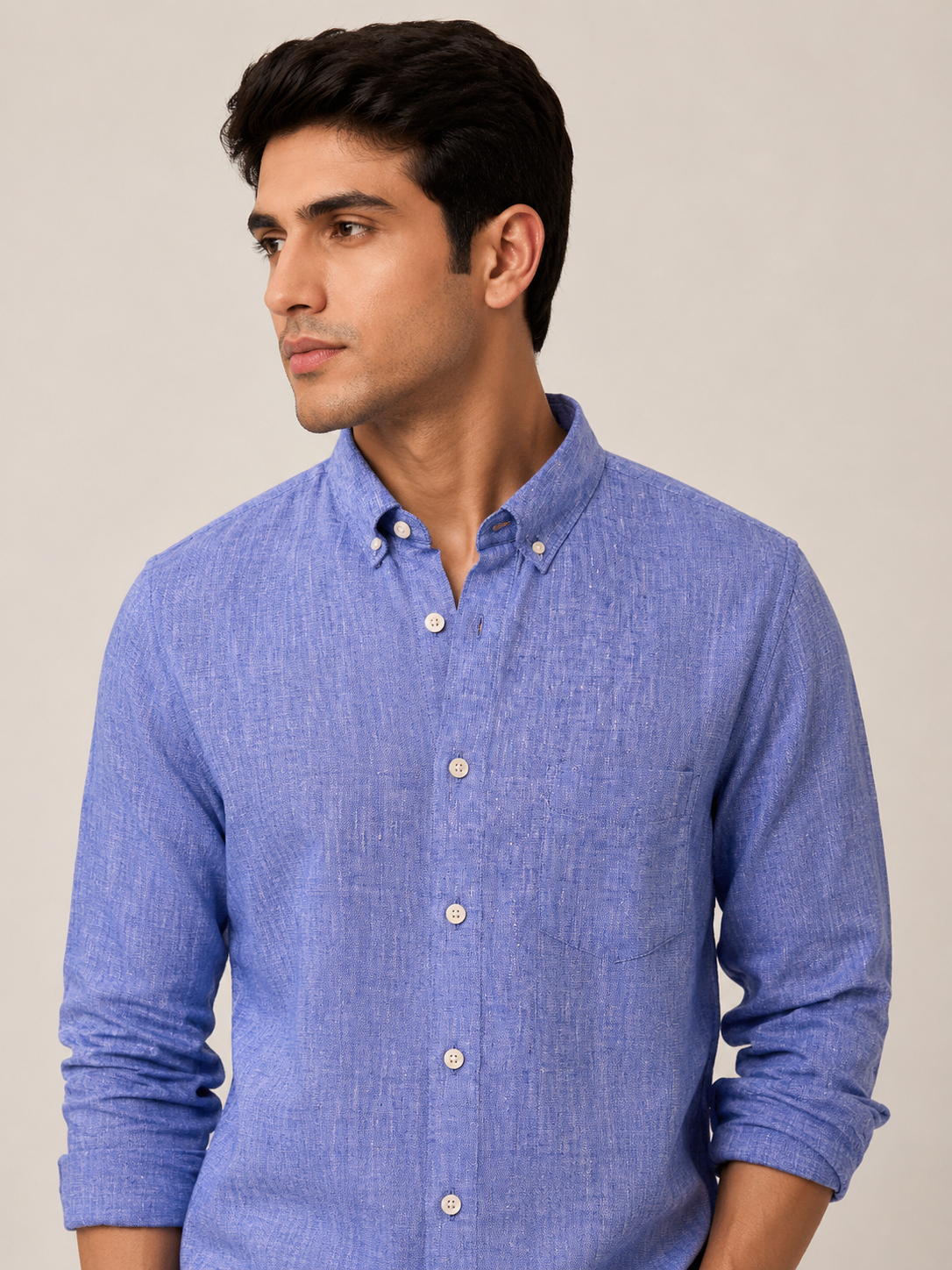 Coastal Blue | Premium Men’s 100% Pure Linen Shirt