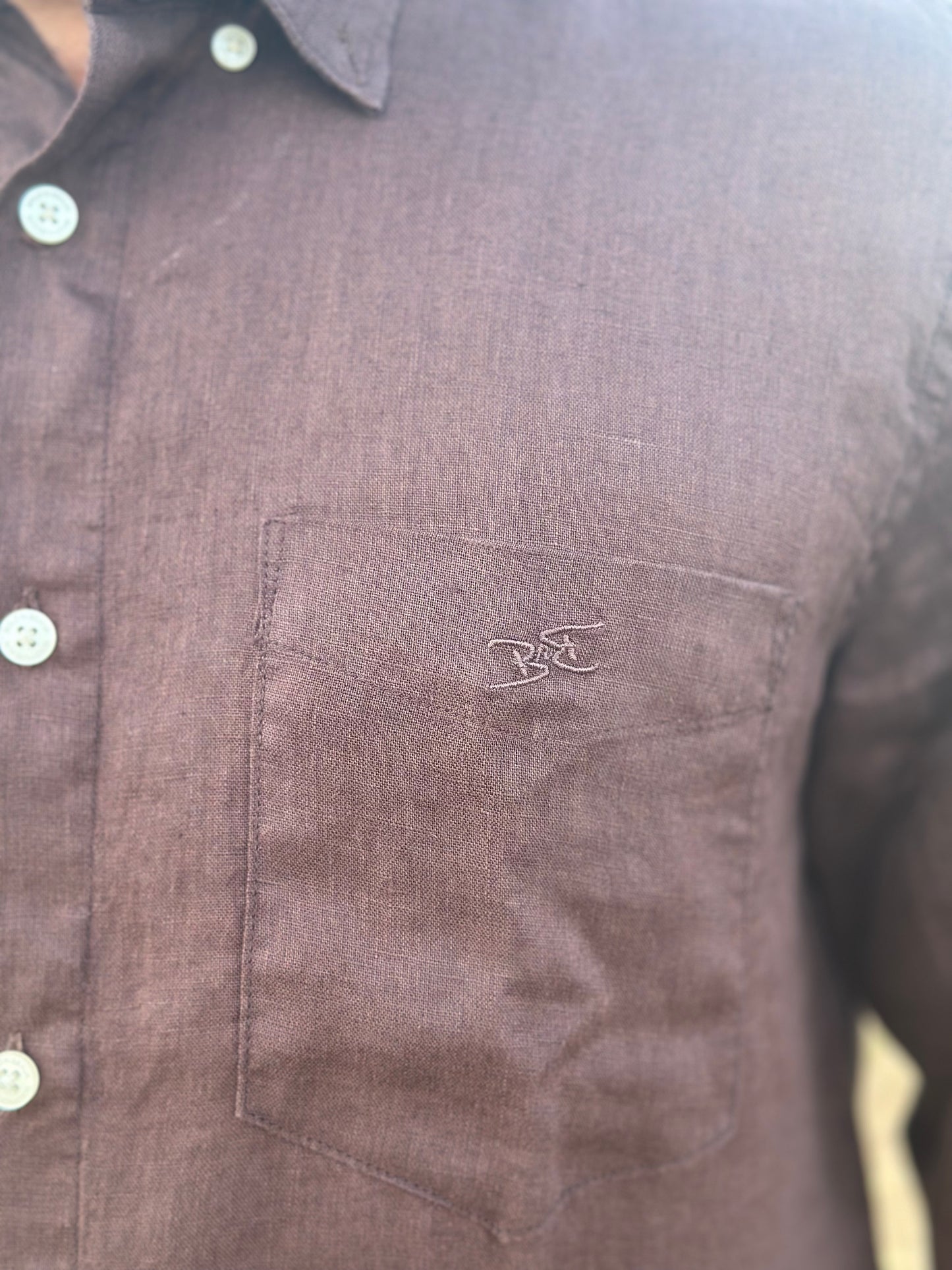 Midnight Coffee Plain | 100% Premium Men’s Pure Linen Shirt