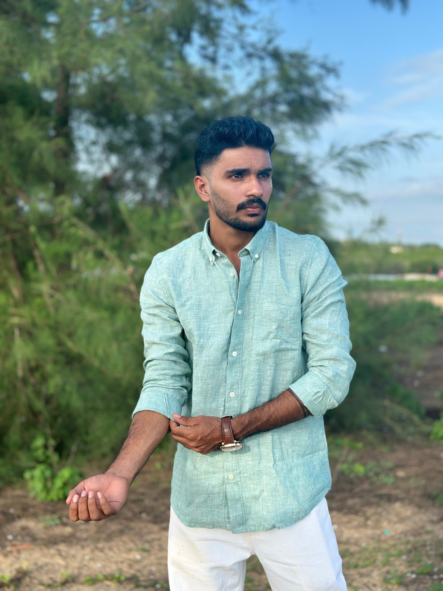 Urben Sage | Premium Men’s 100% Pure Linen Shirt