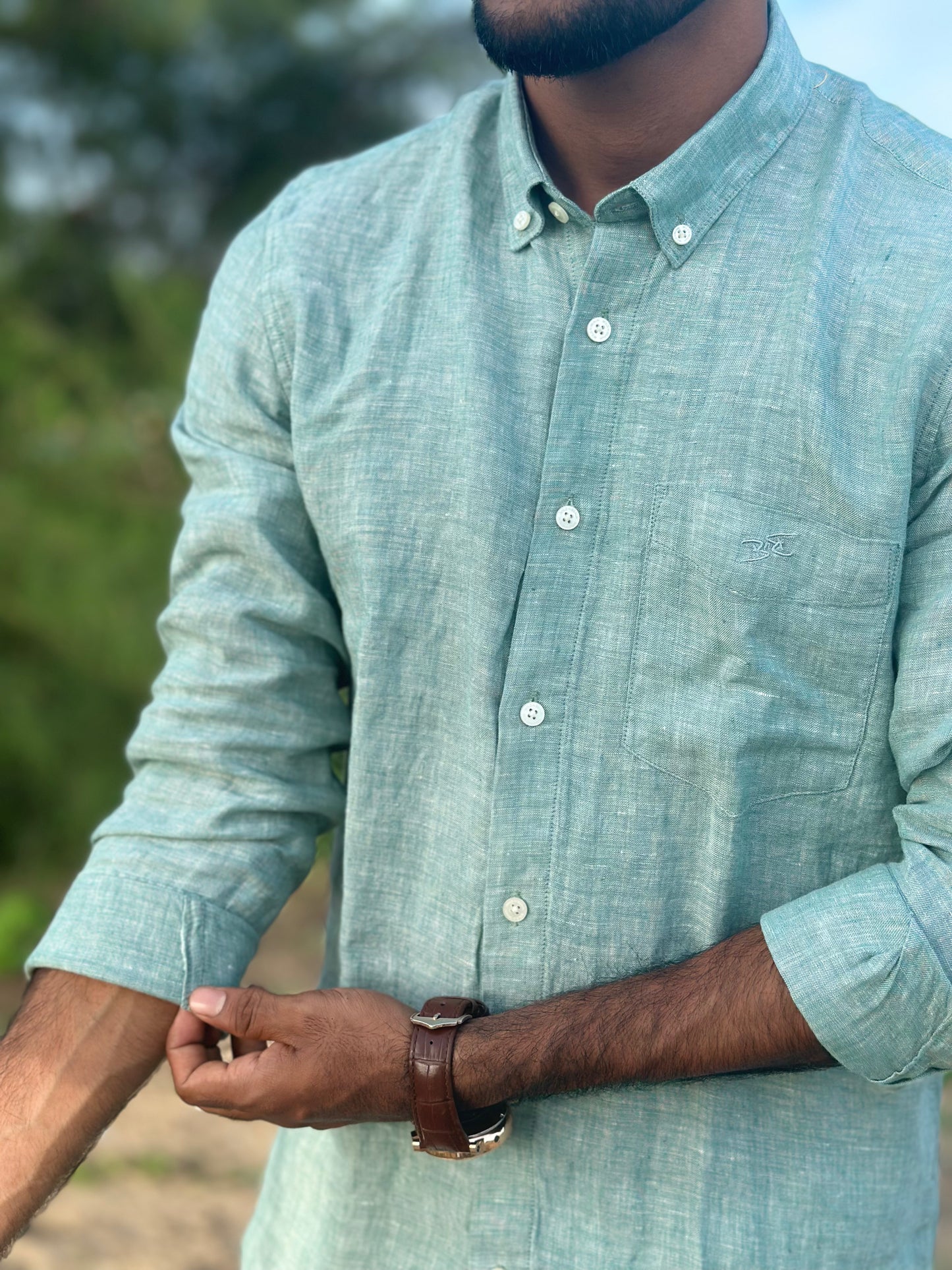 Urben Sage | Premium Men’s 100% Pure Linen Shirt