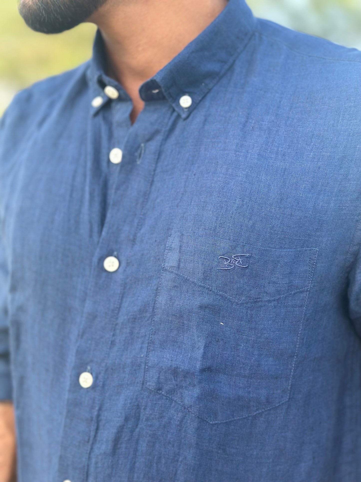 Royal Cove Blue | Premium Men’s 100% Pure Linen Shirt