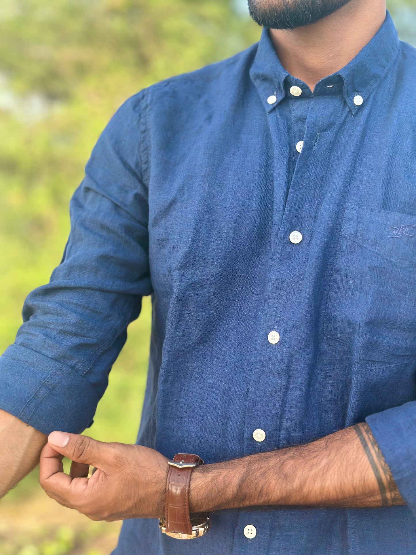 Royal Cove Blue | Premium Men’s 100% Pure Linen Shirt