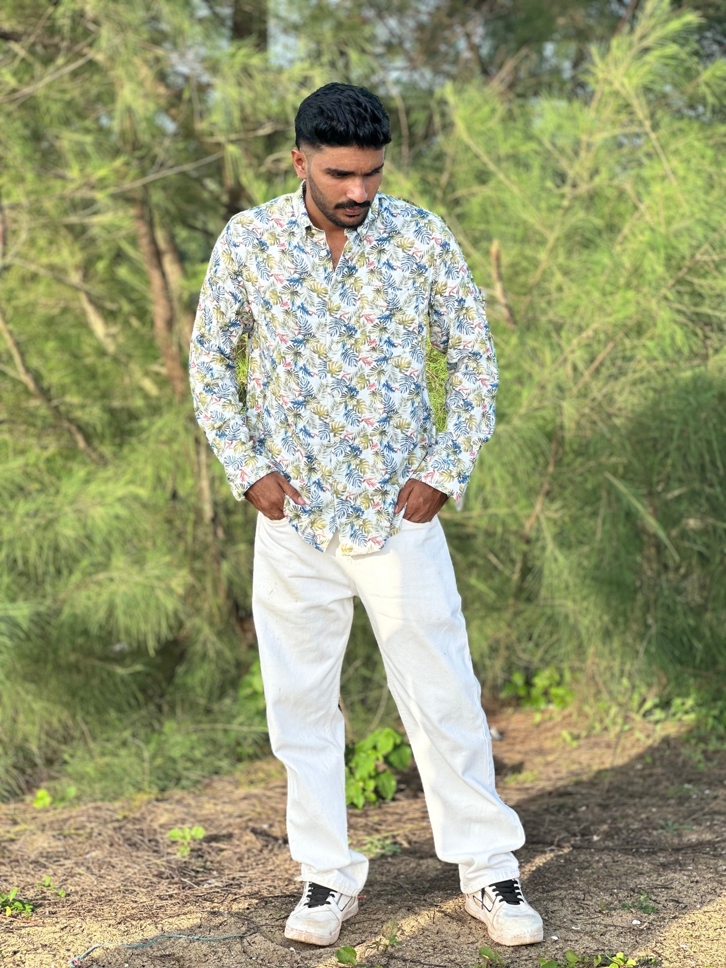 Palm Tropic | Premium Men’s 100% Pure Linen Shirt