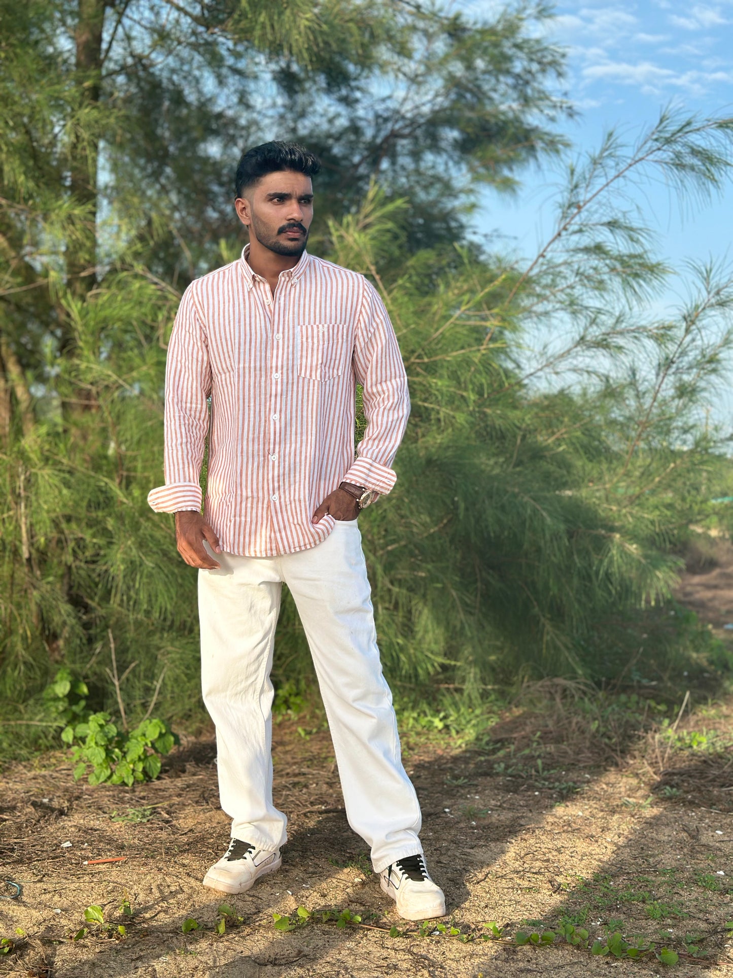 Havana Coral | Premium Men’s 100% Pure Linen Shirt
