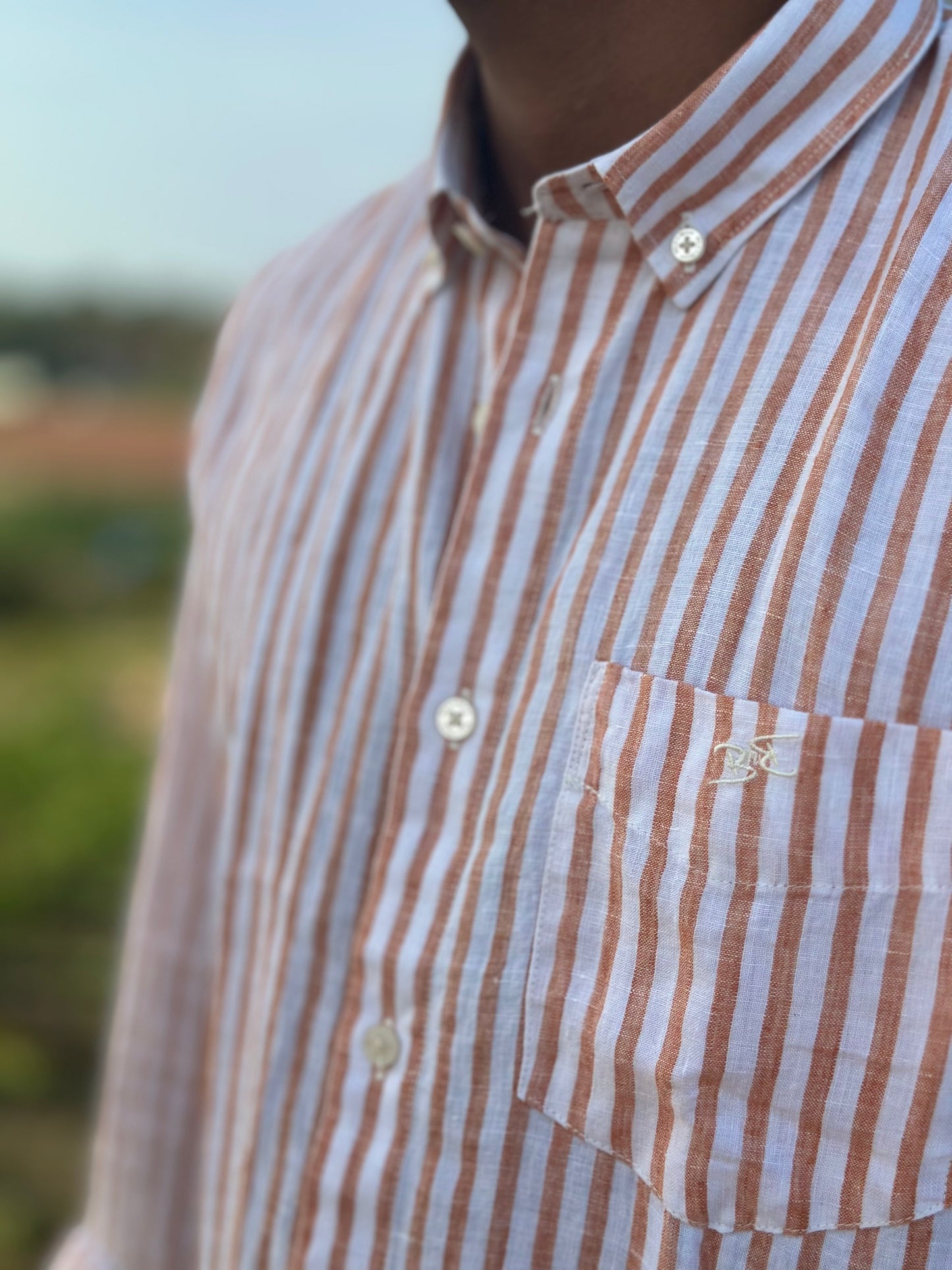 Havana Coral | Premium Men’s 100% Pure Linen Shirt