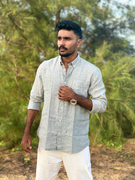 Sage Meadow | Premium Men’s 100% Pure Linen Shirt