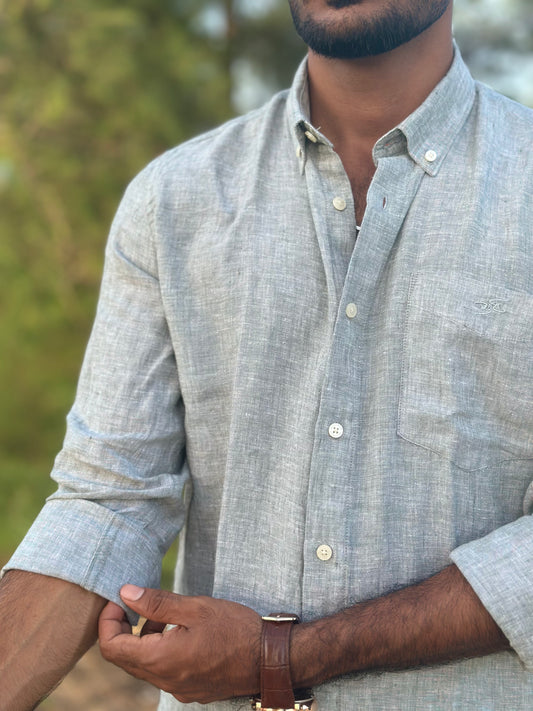 Sage Meadow | Premium Men’s 100% Pure Linen Shirt