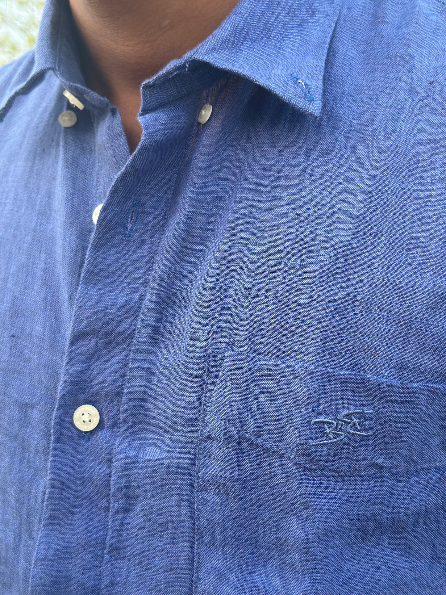 Ocean Blue Plain | 100% Premium Men’s Pure Linen Shirt