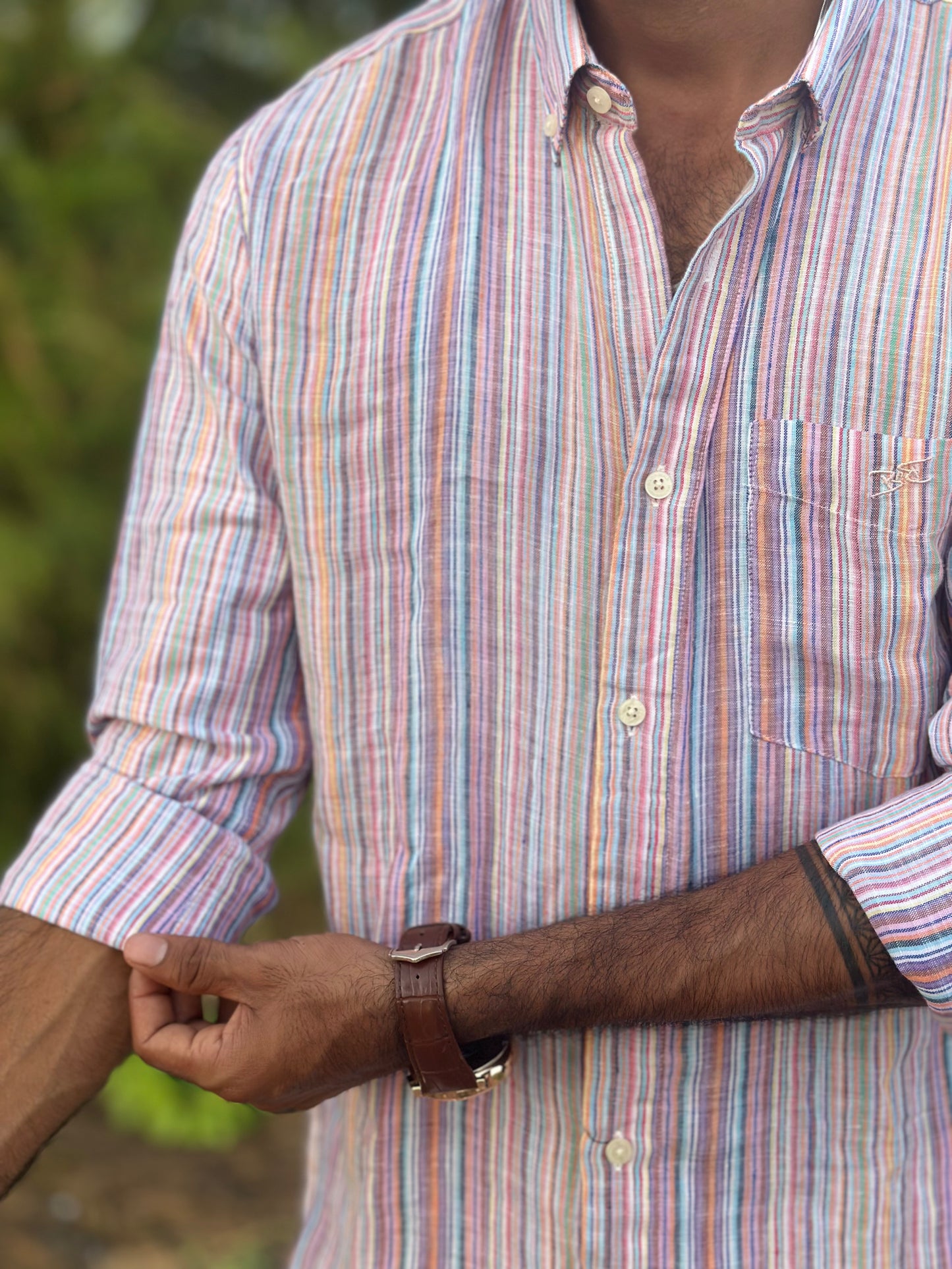 Sun Harbour Stripes | 100% Premium Men’s Pure Linen Shirt