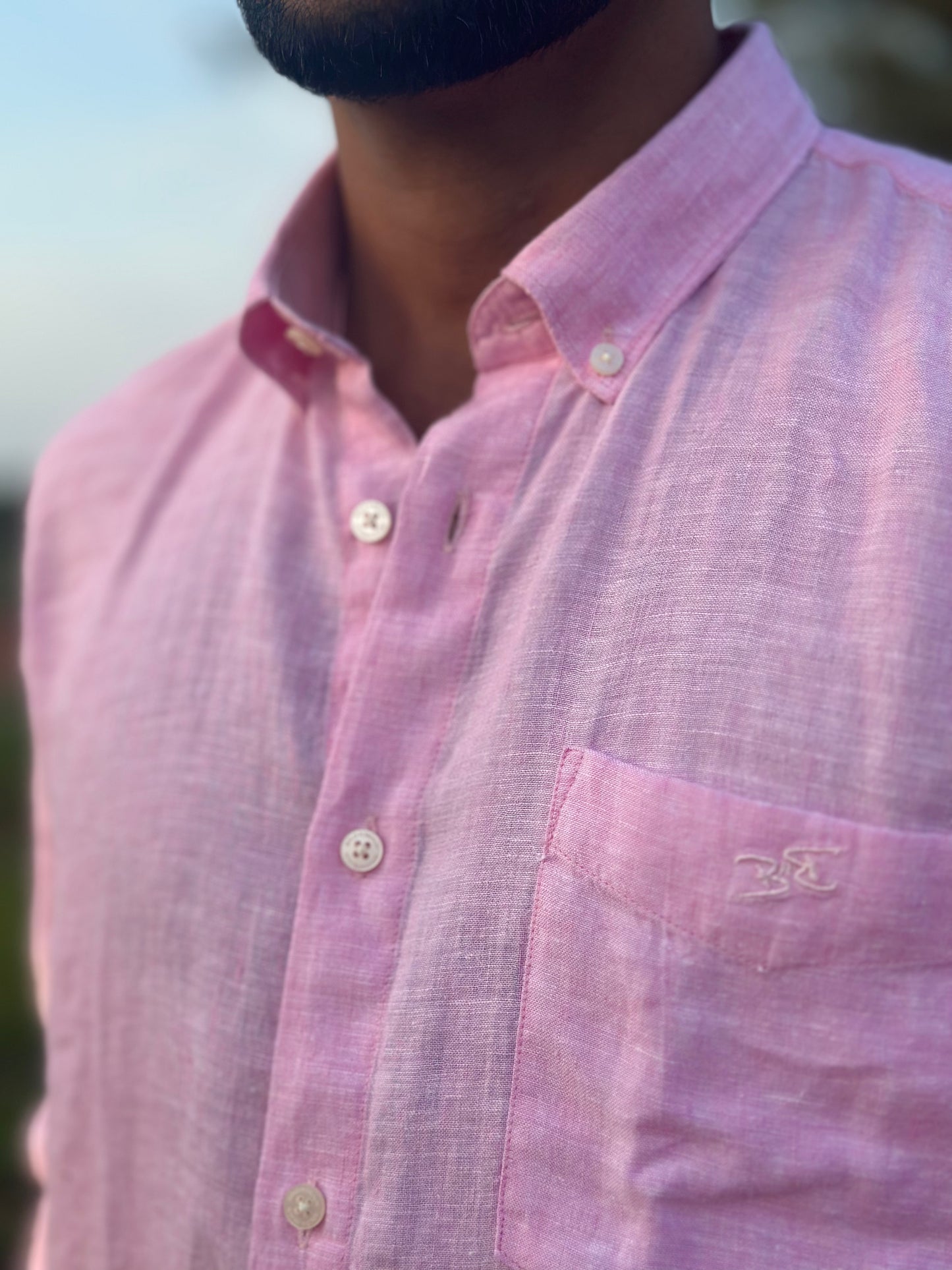 Blush Petal Plain | Premium Men’s 100% Pure Linen Shirt