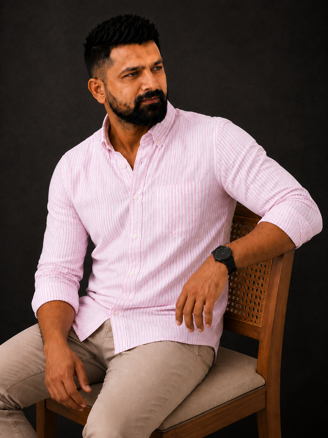 Pink Stripes | Premium Men’s 100% Pure Linen Shirt