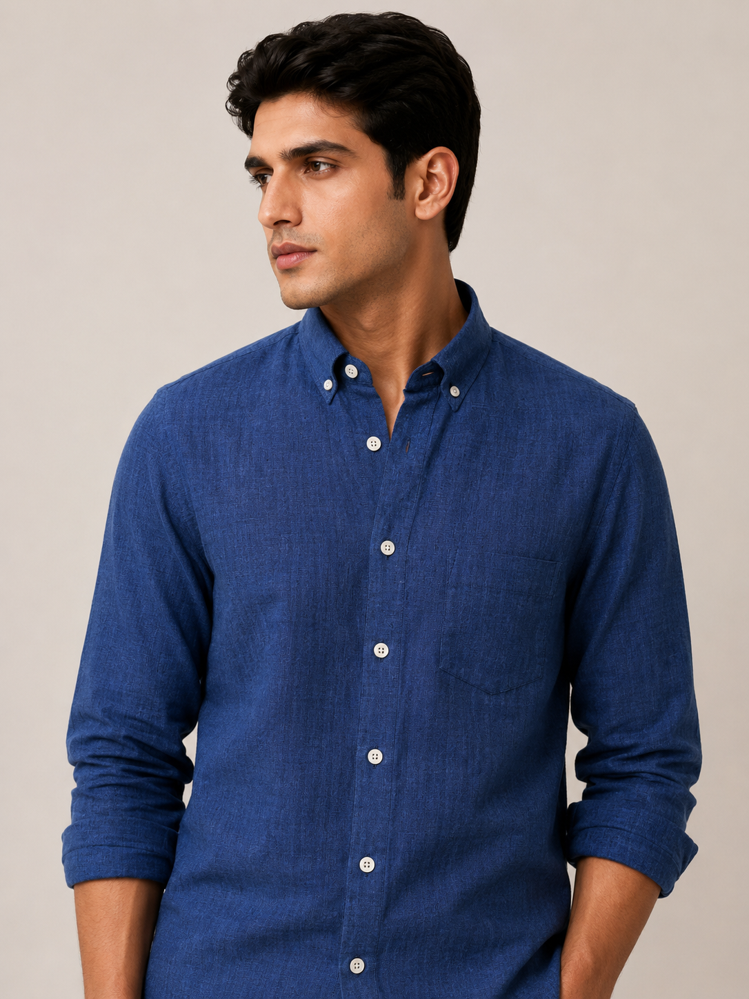 Royal Cove Blue | Premium Men’s 100% Pure Linen Shirt