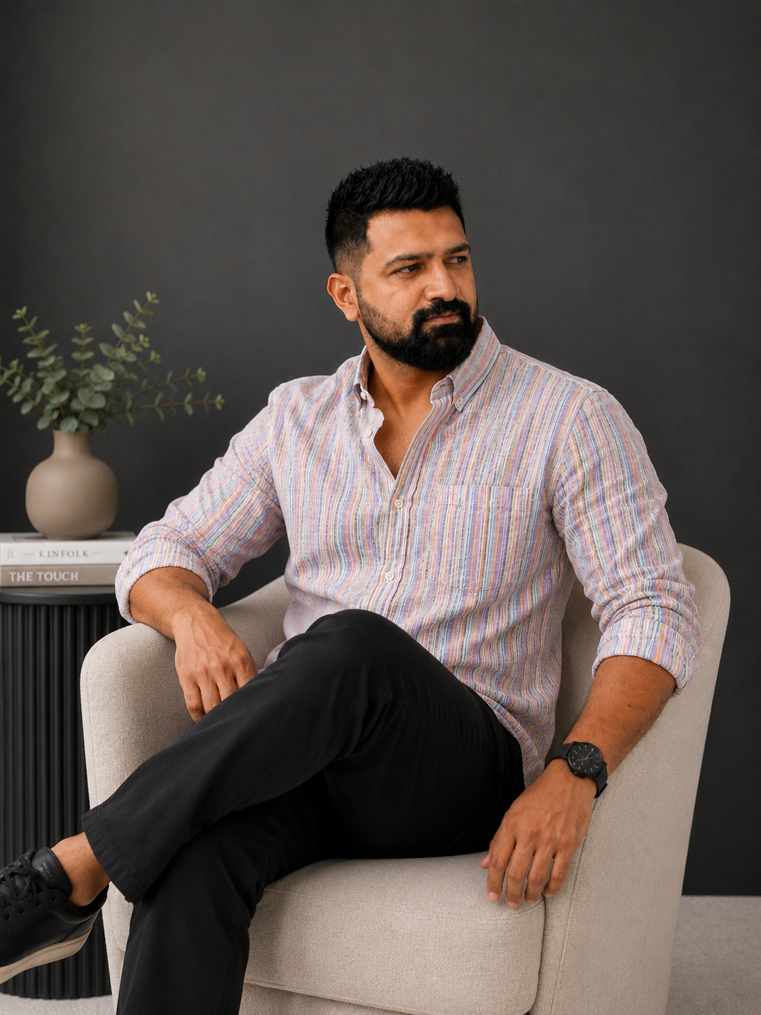 Sun Harbour Stripes | 100% Premium Men’s Pure Linen Shirt