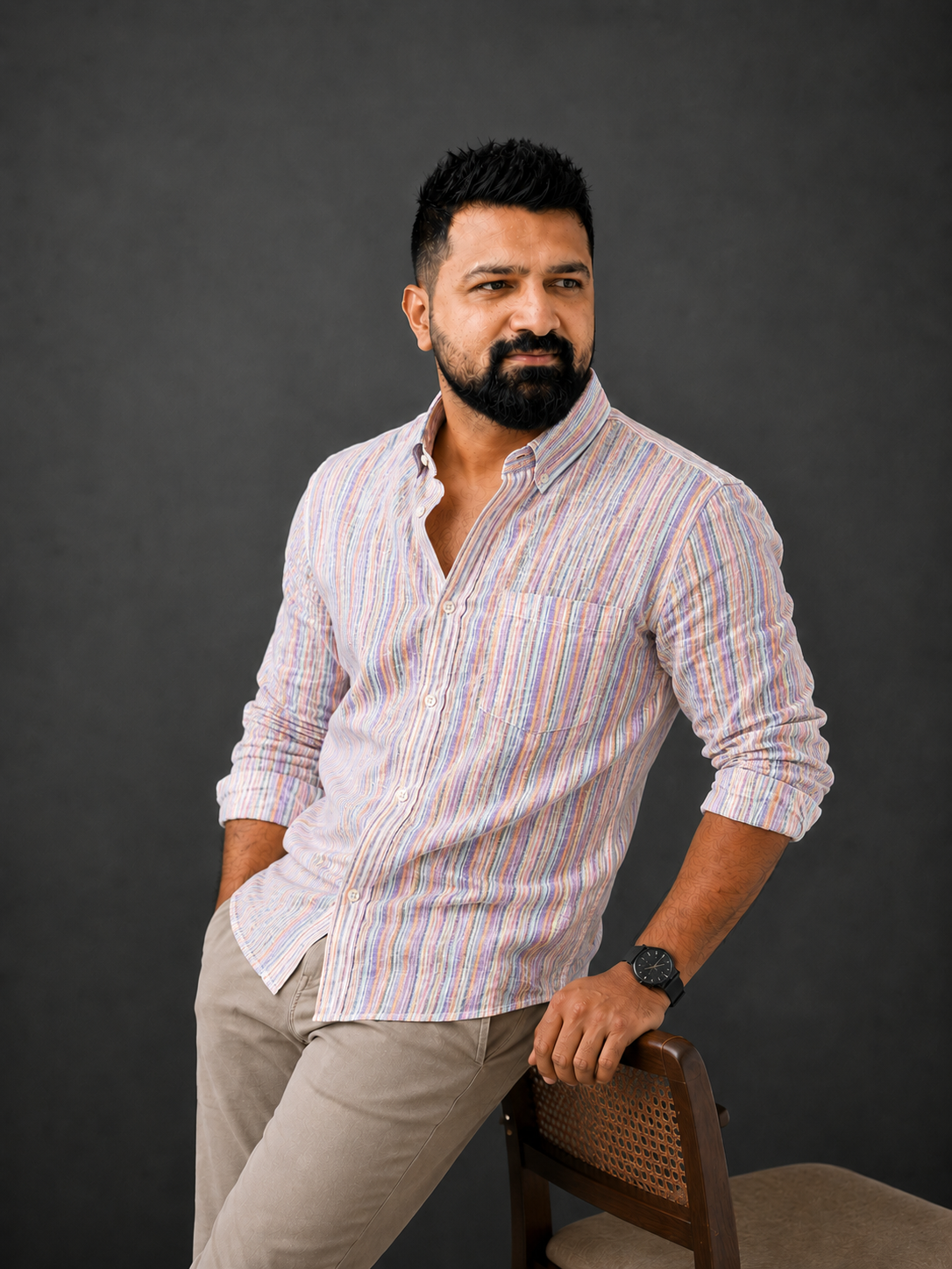 Sun Harbour Stripes | 100% Premium Men’s Pure Linen Shirt